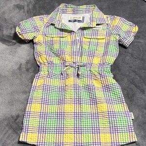 Magellan Outdoors Kids Checkered Dress - Green, Yellow, Purple